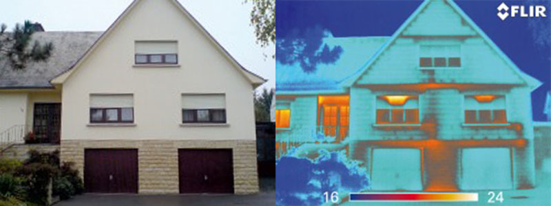 Thermal Imaging of a Home Exterior with an Infrared Camera